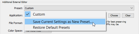 Save External Editor Settings